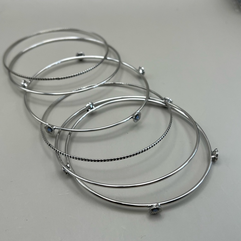 Elegant Silver Bangle Set